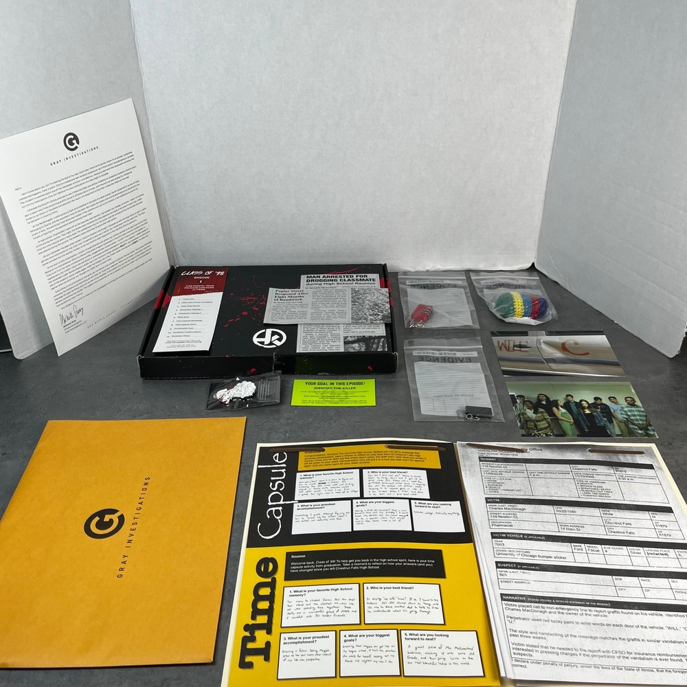 Hunt A Killer Class of 98 Episode 6 Mystery Game Box Set Complete Unmarked‎